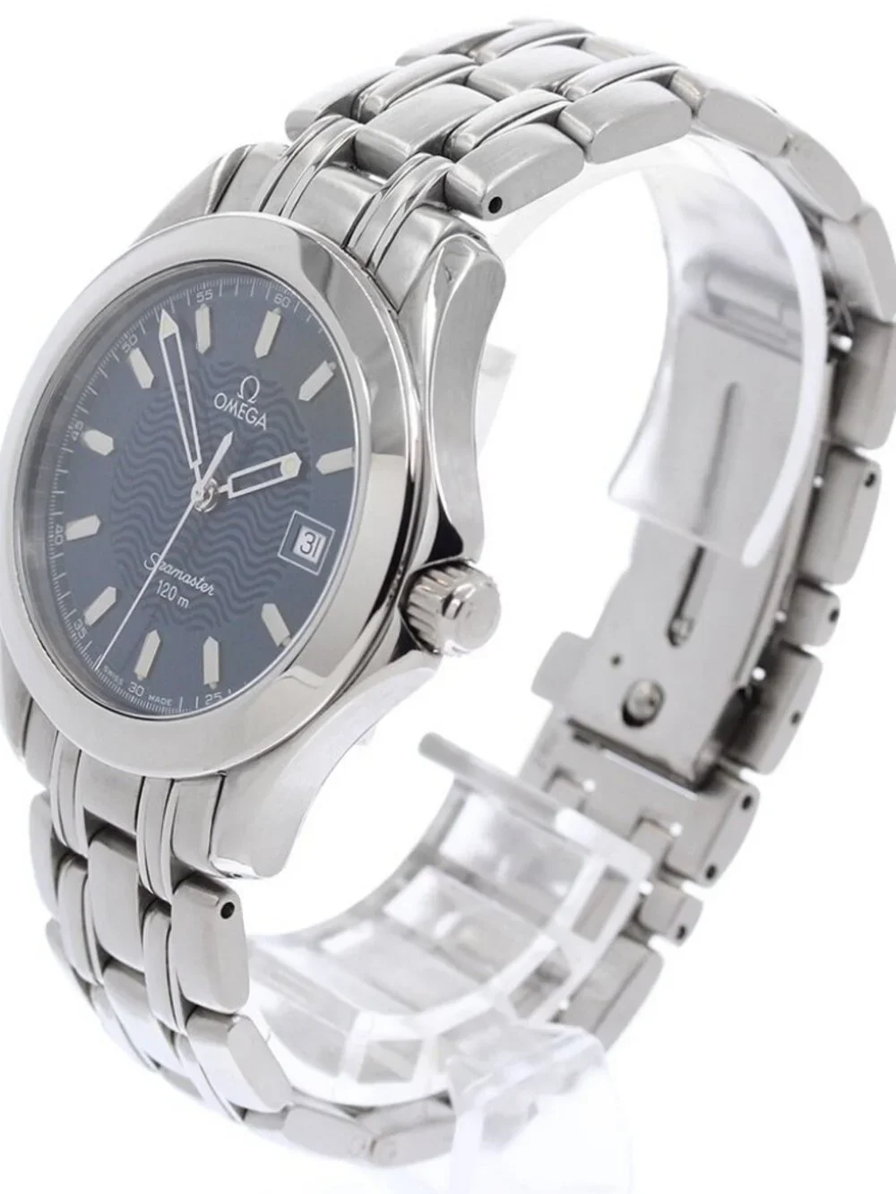 OMEGA Seamaster120 2511.81 Date Navy Dial Quartz Men's Watch_946657